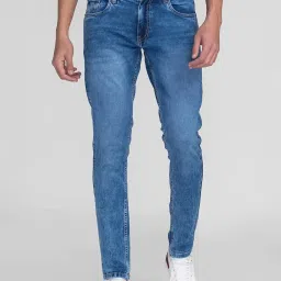 Giordano Blue Slim Fit Lightly Washed Stretchable Jeans image 1