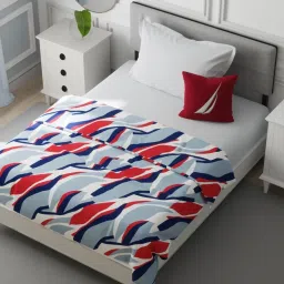 Nautica Millbrook Multicolor Bamboo Cotton Geometric 120 GSM Single Blanket image 1