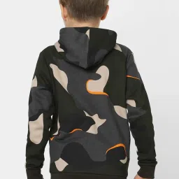 Jack & Jones Junior Rosin Green & Beige Cotton Camouflage Full Sleeves Sweatshirt image 2