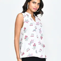 Zink London White Floral Print Top image 3