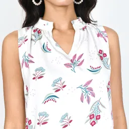 Zink London White Floral Print Top image 5