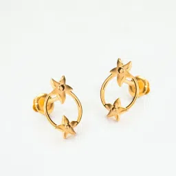 P.N.Gadgil Jewellers 22k Ellipse Flora Gold Stud Earrings image 1