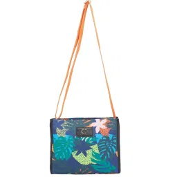 Caprese Octavia Indigo Canvas Printed Sling Handbag image 1