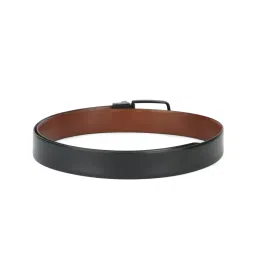 Van Heusen Black Leather Textured Reversible Belt for Men image 1
