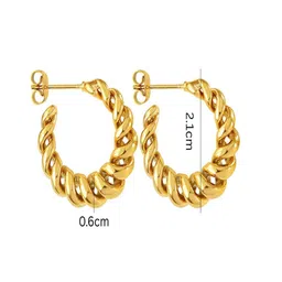 AQUASTREET 18K Gold Plated Waterproof Anti-Tarnish Spiral Half-Hoop Earrings image 4