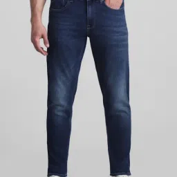 Jack & Jones Dark Blue Denim Cotton Slim Fit Jeans-picture-28