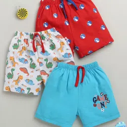 Bumzee Blue Cotton Printed Shorts for Boys image 1