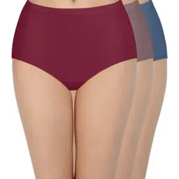 Every De by Amante Maroon & Blue Cotton Hipster Panties - Pack Of 3-picture-11