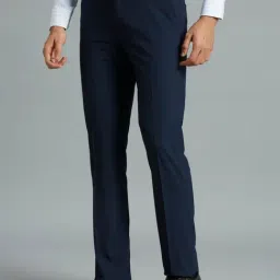Reid & Taylor Navy Comfort fit Solid Trousers image 3