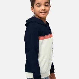 HELLCAT Navy & White Color Block Full Sleeves T-Shirt image 3