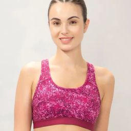 Amante Pink Regular Fit Printed Half Coverage Bra-picture-47