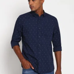 Lee Blue Slim Fit Printed Shirt image 1