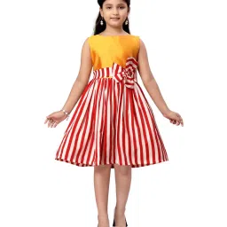 Aarika Kids Yellow & Red Striped Dress image 1