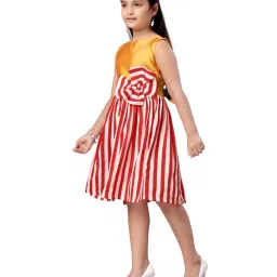 Aarika Kids Yellow & Red Striped Dress image 3