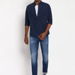 Lee Blue Slim Fit Printed Shirt image 5