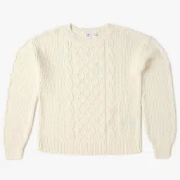 GAP Girls White Cotton Self Sweater-picture-35