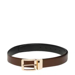 teakwood leathers Men Brown & Black Textured Genuine Leather Reversible Belt image 1