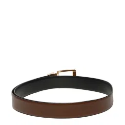 teakwood leathers Men Brown & Black Textured Genuine Leather Reversible Belt image 2