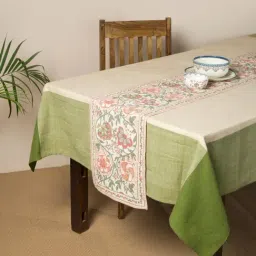 Fabindia Wabi Sabi Multi Cotton Printed Table Runner (Large)-image-0