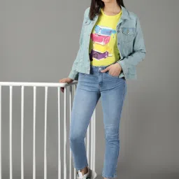 showoffff SHOWOFF Blue Regular Fit High Rise Jeans image 4