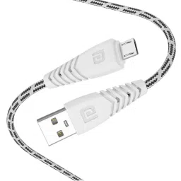 Portronics Konnect Spydr Micro USB Cable with 3.0A Output, 2M Length (White) image 1