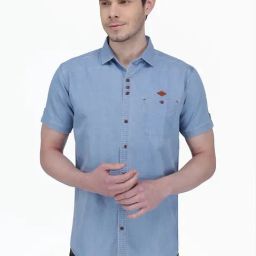 Kuons Avenue Blue Slim Fit Denim Shirt-picture-41