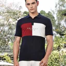 Thomas Scott Navy Regular Fit Colour Block Polo T-Shirt-picture-16