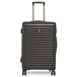 Swiss Brand Dublin Black Medium Hard Trolley Bag - 24 cm image 1