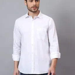 Cantabil White Cotton Regular Fit Shirt-picture-38