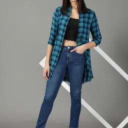 showoffff SHOWOFF Navy Regular Fit High Rise Jeans image 4