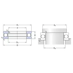 SKF Imported Single Direction Thrust Ball Bearing, Inner Dia 55 mm, Outer Dia 90 mm, Width 25 mm, 51211 image 2
