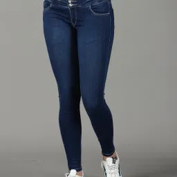 showoffff SHOWOFF Dark Navy Skinny Fit High Rise Jeans image 1