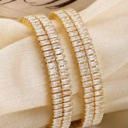 Karatcart Gold Plated American Diamond Studded Bangles for Women Set of 2-picture-37