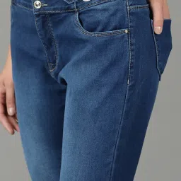 showoffff SHOWOFF Navy Slim Fit High Rise Jeans image 5