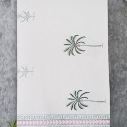 Texstylers White 1 Printed Cotton 300 GSM Bath Towel-picture-1