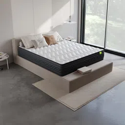 Wakeup India White & Black Quilted Riserox Luxe Comfort Pocket Spring Singe Mattress image 3