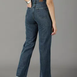 showoffff SHOWOFF Blue Regular Fit High Rise Jeans image 2