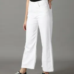 showoffff SHOWOFF White Regular Fit High Rise Jeans image 3