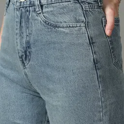 showoffff SHOWOFF Blue Regular Fit High Rise Jeans image 5