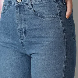 showoffff SHOWOFF Blue Regular Fit High Rise Jeans image 5