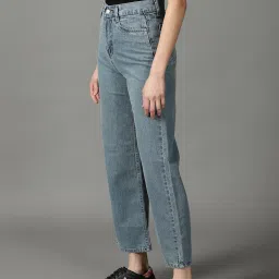 showoffff SHOWOFF Blue Regular Fit High Rise Jeans image 3