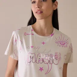 Sweet Dreams Summer Sand Regular Fit Printed Short Sleeves Nightsuit image 4