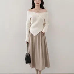 bebe Women Off-Shoulder Ribbed Cotton Pullover-image-17