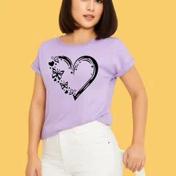 LECOWAR Women Regular Fit Graphic Printed Round Neck Short Sleeve T-shirt-picture-31