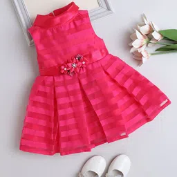 The Magic Wand Girls Striped Floral-Applique Fit & Flare Dress-image-14