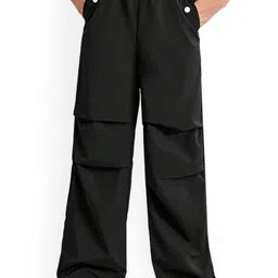 LOCAVESTIR Girls Relaxed Loose Fit Cargos Trousers-picture-30