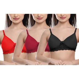 fims FIMS: Fashion is my Style Maroon & Black Lace Work Everyday Bras - Pack Of 3-picture-47