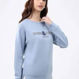 Monte Carlo Light Blue Regular Fit Printed Sweatshirt image 4