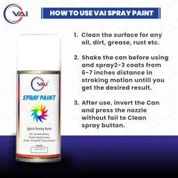 VAI ‎Polar White Spray Paint ‎225 ml for Venue, Creta, Grand i10, i20, Verna, Xcent, Aura, Santro, ‎HY-PL_WH-225 (Pack of 2) image 4