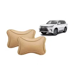 Auto Pearl Beige Dots CV Car Neck Rest Pillow Compatible for Lexus LX-picture-14